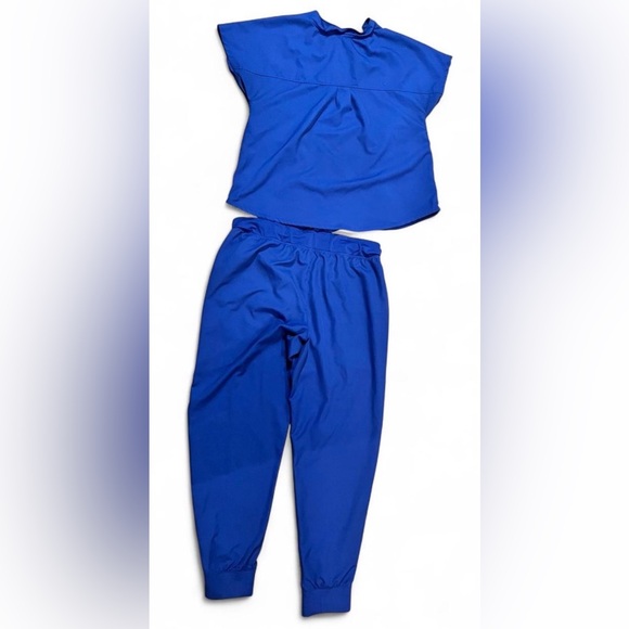 Cuddl Dud Women’s L Climate Right Bright Blue Two-Piece Set Medical Scrubs - Picture 2 of 6